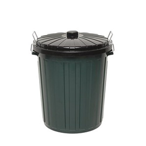GARBAGE BIN GREEN WITH LID 73L (6)