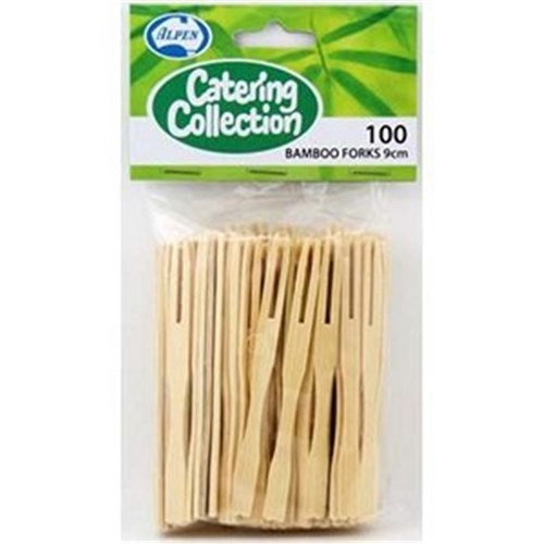 BAMBOO COCKTAIL FORK X 100  (10)