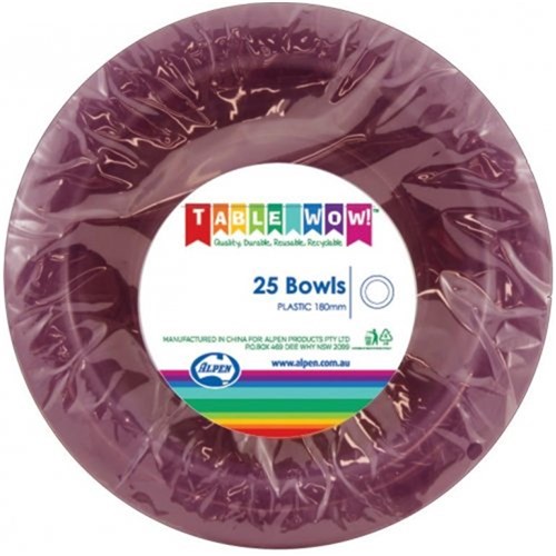 PLATE PLASTIC OVAL BURGUNDY X 25  (4)