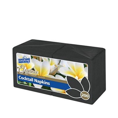BLACK COCKTAIL NAPKIN  2PLY X 250 (8) 