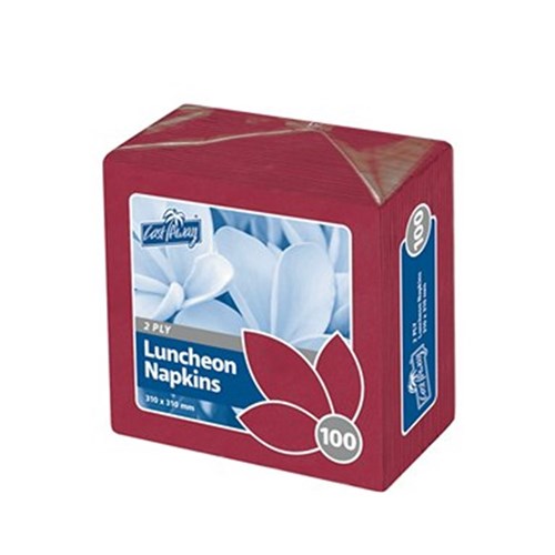 NAPKIN LUNCHEON RED 2PLY X 100 (10)