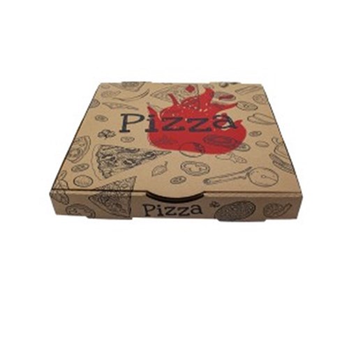 PIZZA BOX 13" PRINTED KRAFT X 100 (1)