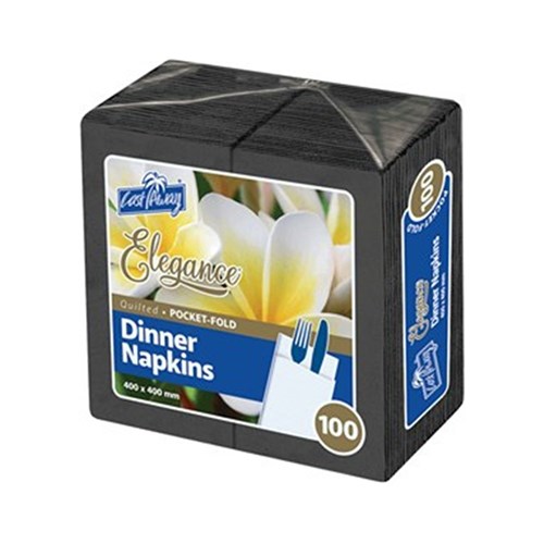 NAPKIN 2 PLY DINNER BLACK X 125 (8) 