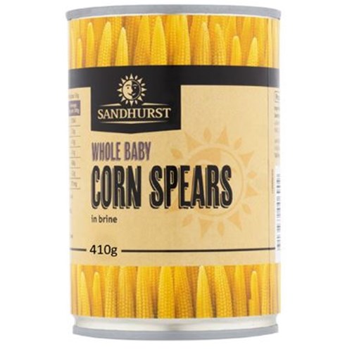 CORN BABY SPEARS IN BRINE 410G (24)
