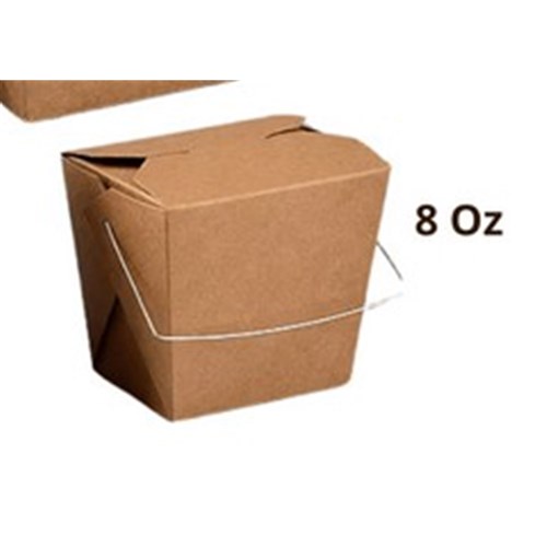 FOOD PAIL WITH HANDLE BROWN 8OZ X 25 (20)