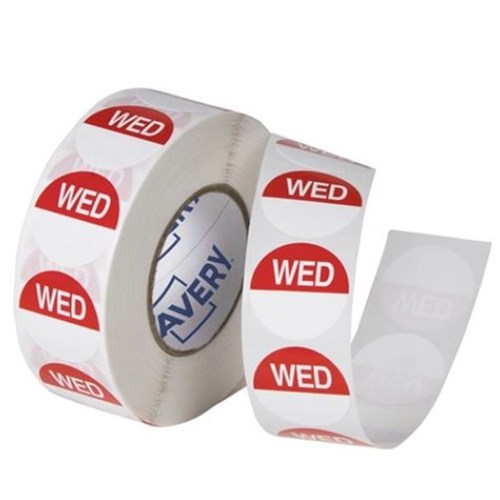 DAYDOT LABEL 24MM CIRCLE REMOVABLE WED X 1000 (1)