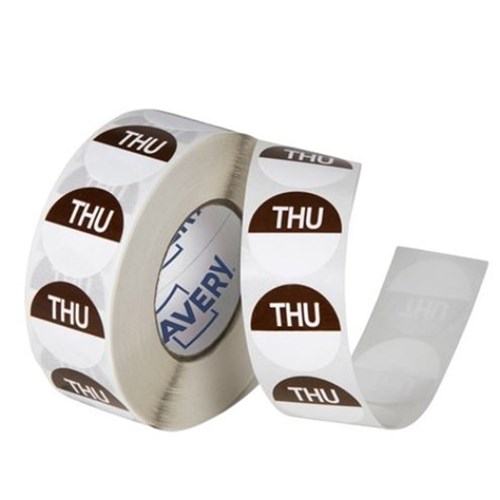 DAYDOT LABEL 24MM CIRCLE REMOVABLE THU X 1000 (1)