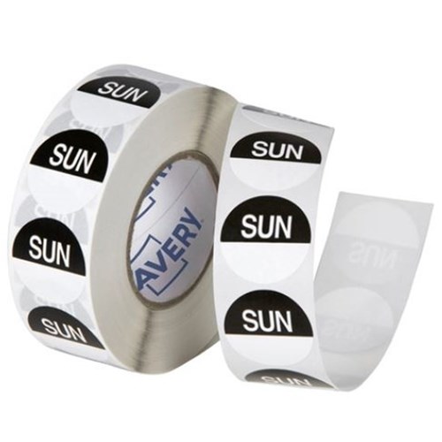 DAYDOT LABEL 24MM CIRCLE REMOVABLE SUN X 1000 (1)