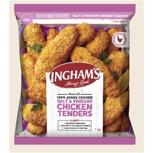 CHICKEN TENDERS SALT & VINEGAR 1KG 18 X 56G  (5)