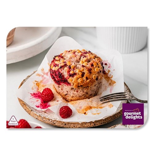 MUFFIN RASPBERRY & WHITE CHOC 137G  X 6 (4) 