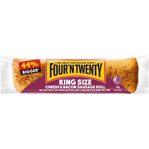 SAUSAGE ROLL BACON & CHEESE KING SIZ 180G X 24 (1)