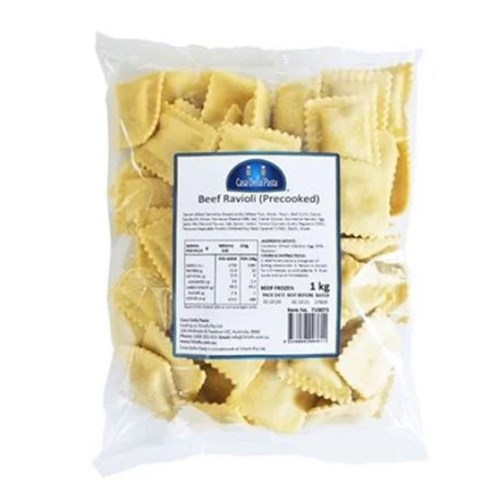 PASTA RAVIOLI  BEEF PAR COOKED 1KG (5)