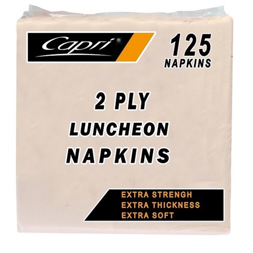 NAPKIN WHITE LUNCH 2PLY QTR FOLD X 125 (16) 