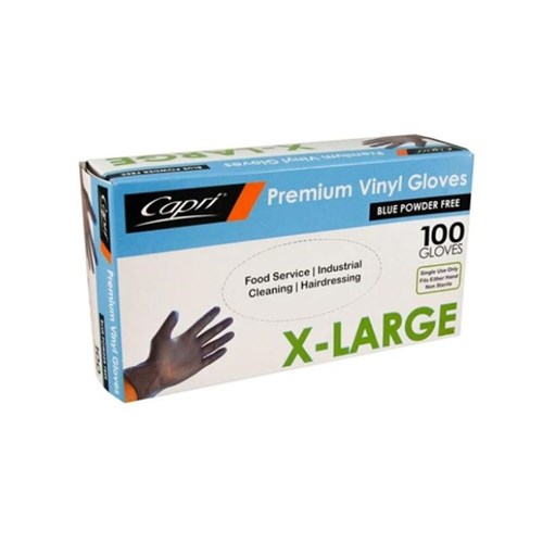 GLOVE POWDER FREE VINYL EXTRA LARGE X 100 (10)