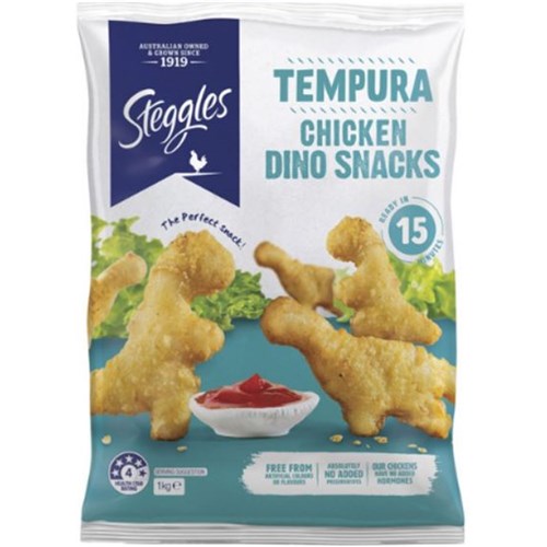 CHICKEN TEMPURA DINO SNACKS 19G 1KG (6)