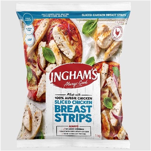 CHICKEN BREAST STRIPS SKIN FREE G/FREE 1KG (6)